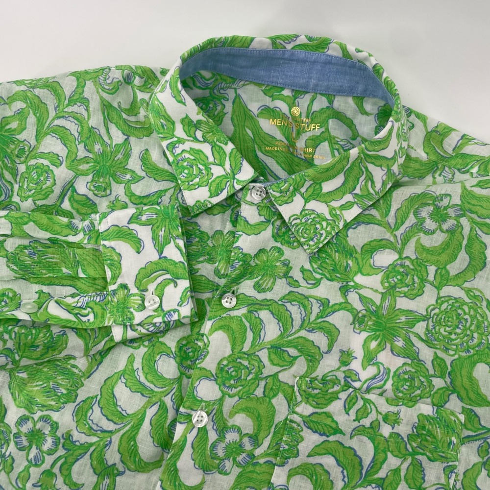 Lilly Pulitzer Addison Shirt Mens Large Green Floral Button Down Men's Stuff NWT